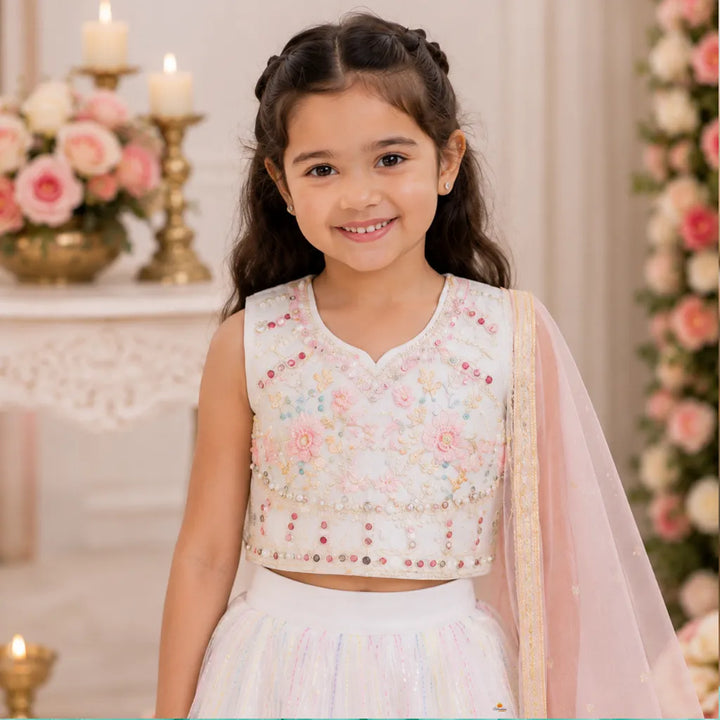 White Lehenga Choli for Girls