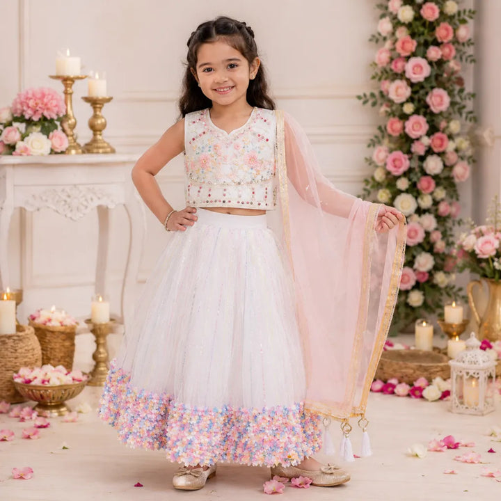 White Lehenga Choli for Girls