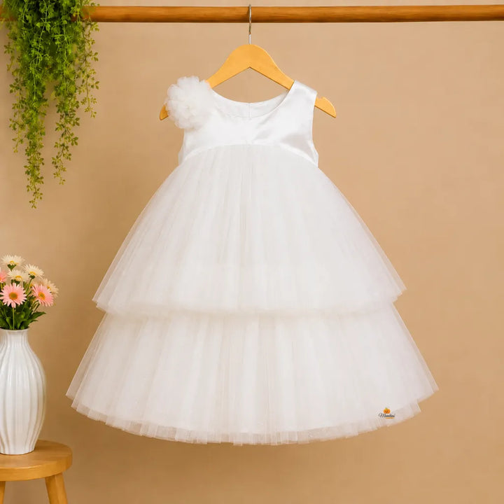 White Net Frock for Girls