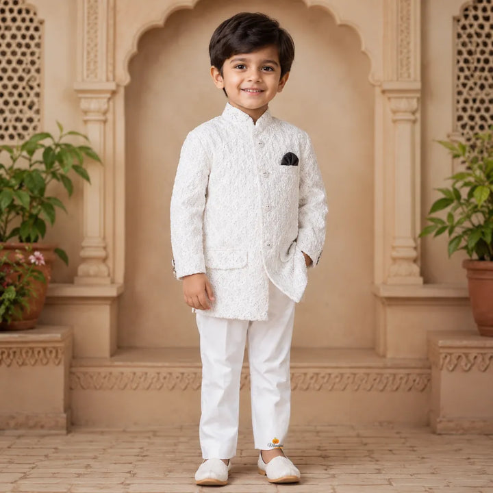 White Regal Jodhpuri Suit for Boys