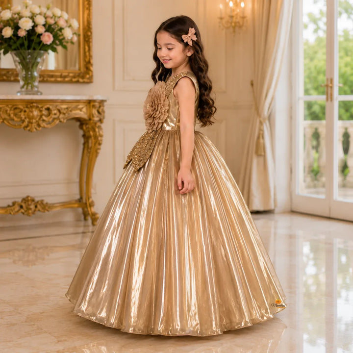 Brown & Purple Party Gown for Girls