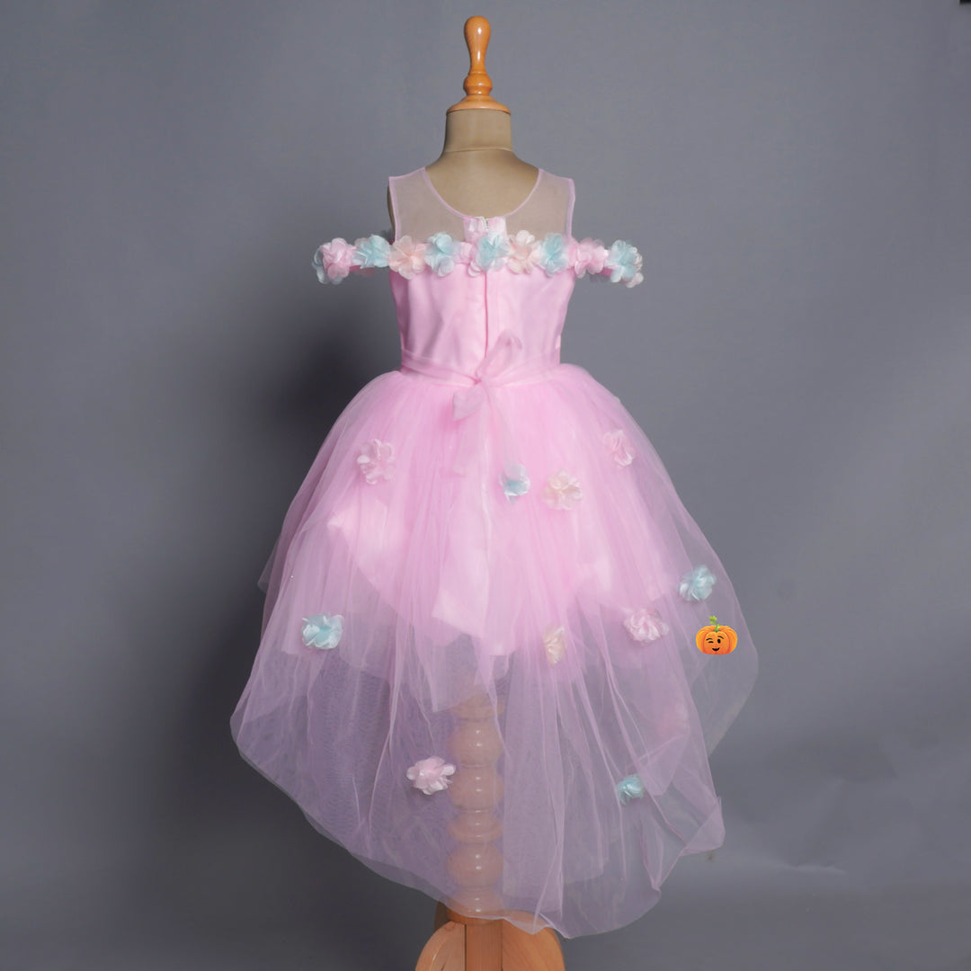 Designer Kids Frock With Flower Pattern