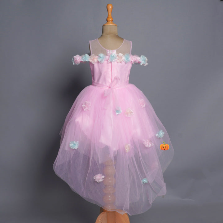 Designer Kids Frock With Flower Pattern