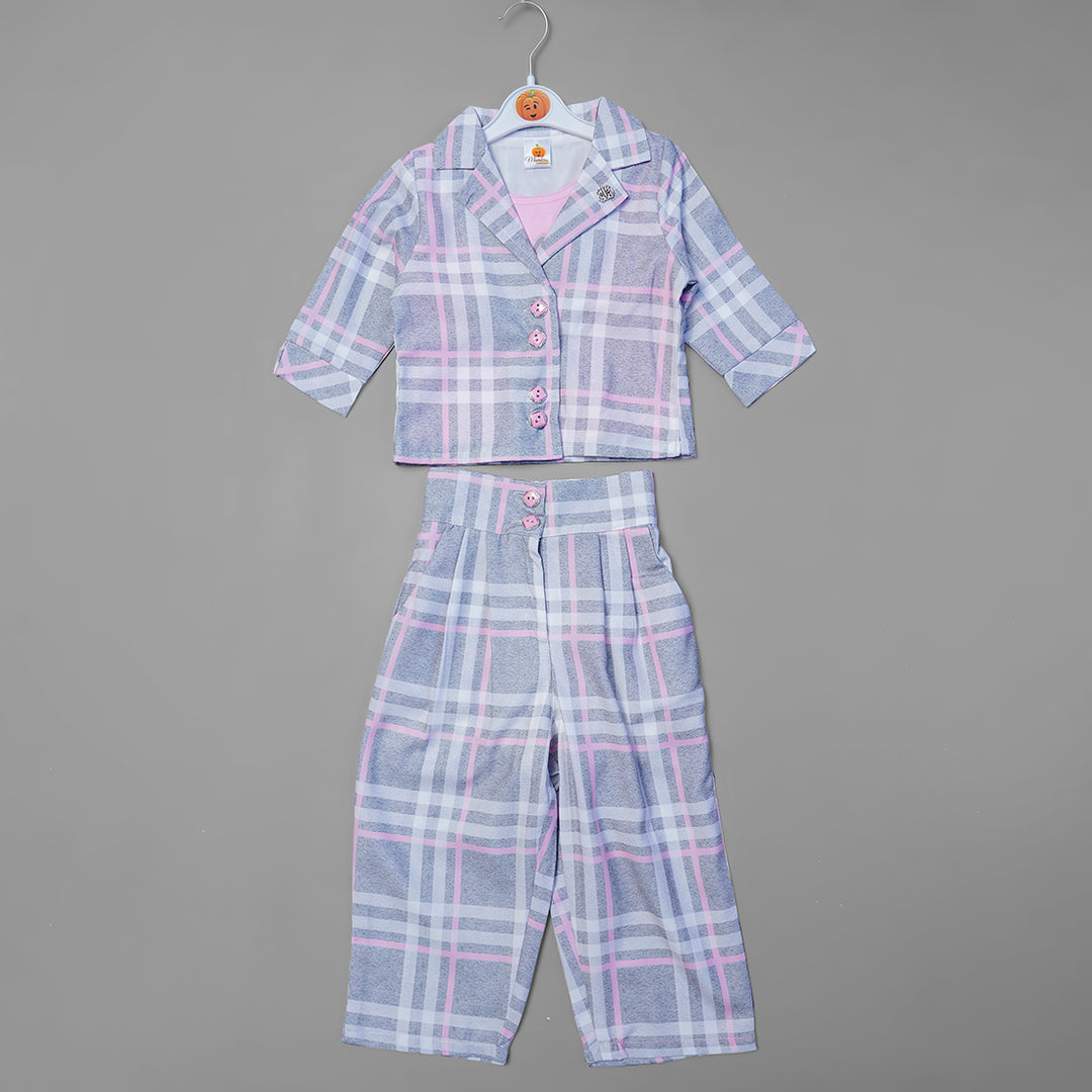 CHARMING CHECKS PRINTED FULL SLEEVE WESTERN SET GS201704Pink