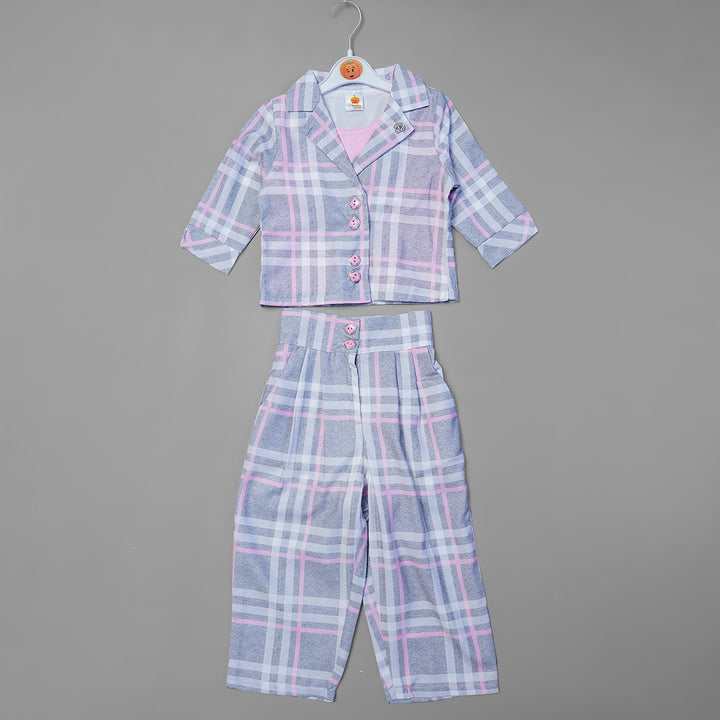 CHARMING CHECKS PRINTED FULL SLEEVE WESTERN SET GS201704Pink