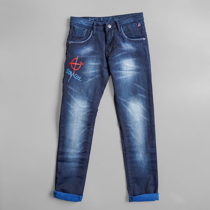 Navy Blue Jeans for Boys  Front 