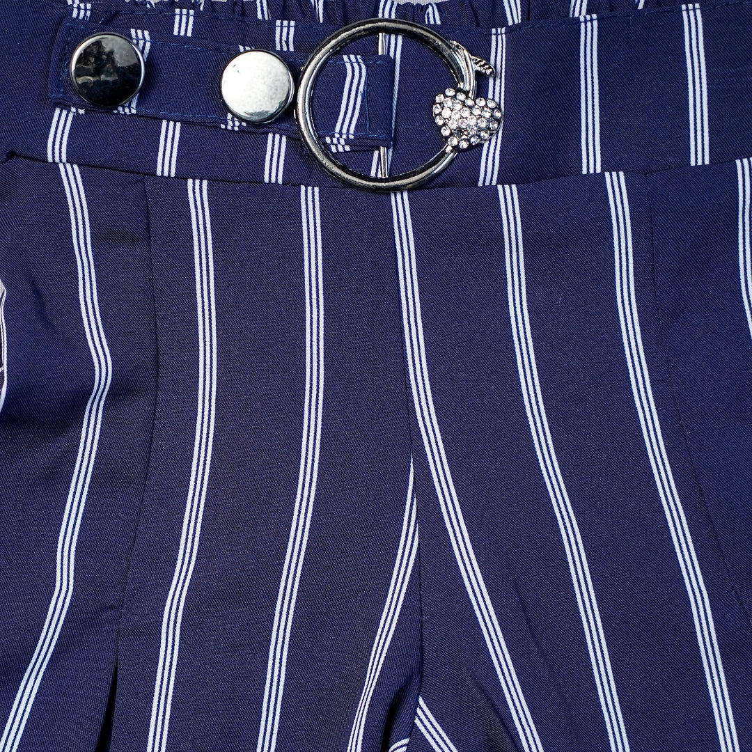 Stripped Palazzo for Girls Close Up View