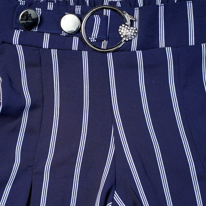 Stripped Palazzo for Girls Close Up View