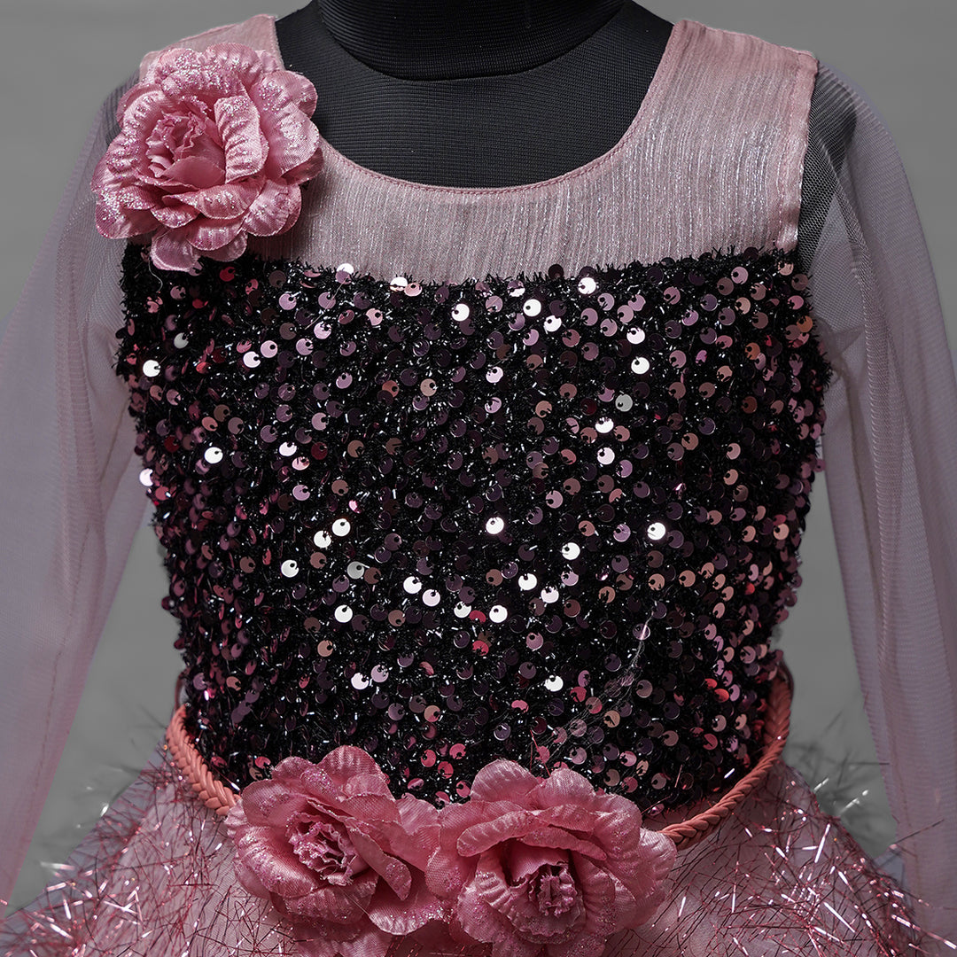 Light Pink Gown for Kids Close Up View