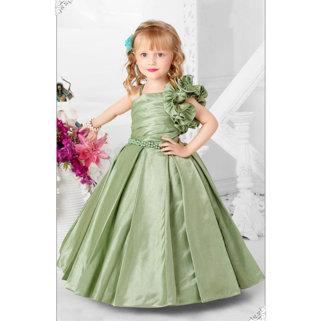 Pearl Design Gown For Girls