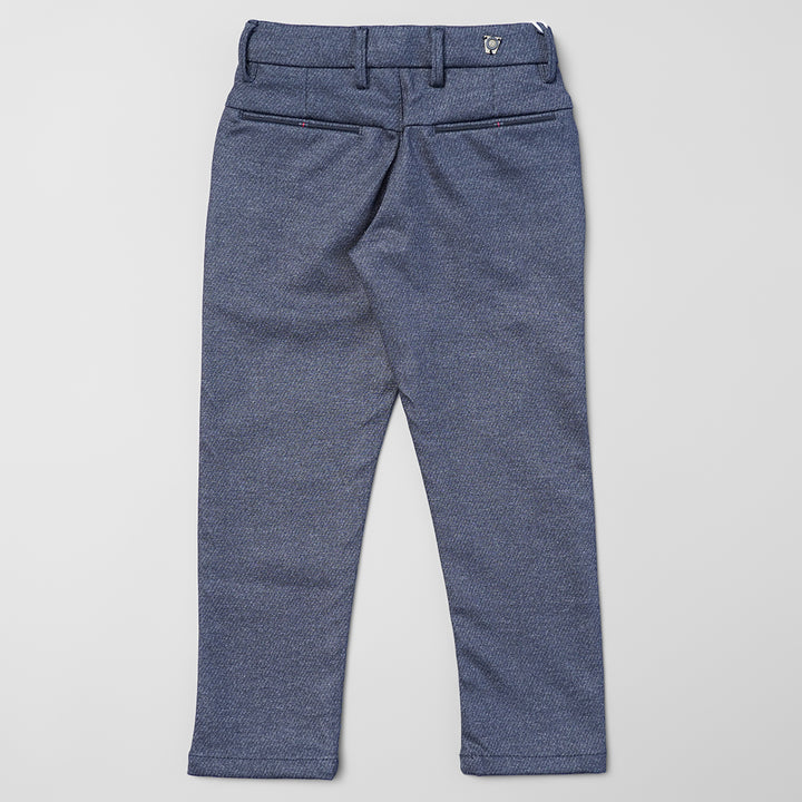 Dark Grey Solid Fix Waist Boys Jeans Back 