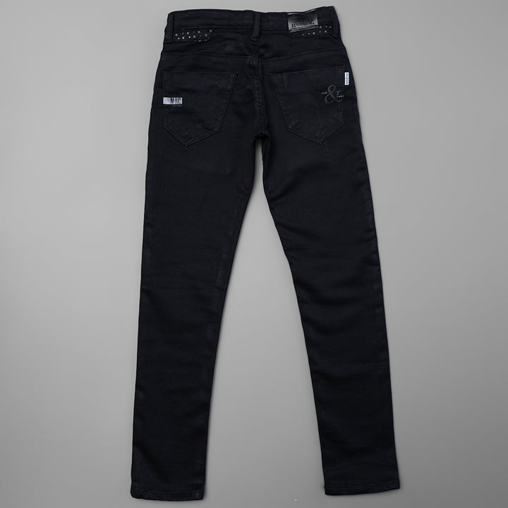 Simple Slim Fit Denim Jeans For Boys BL065286Black