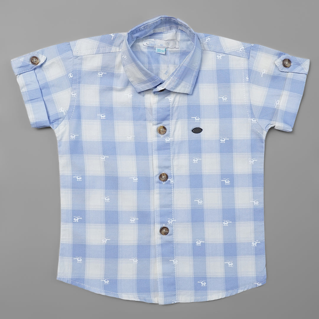 Elegant Casual Wear Checked Shirts For Boys Variant Front View