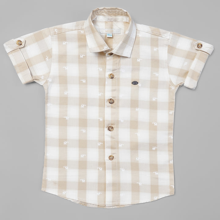Elegant Casual Wear Checked Shirts For Boys Front View