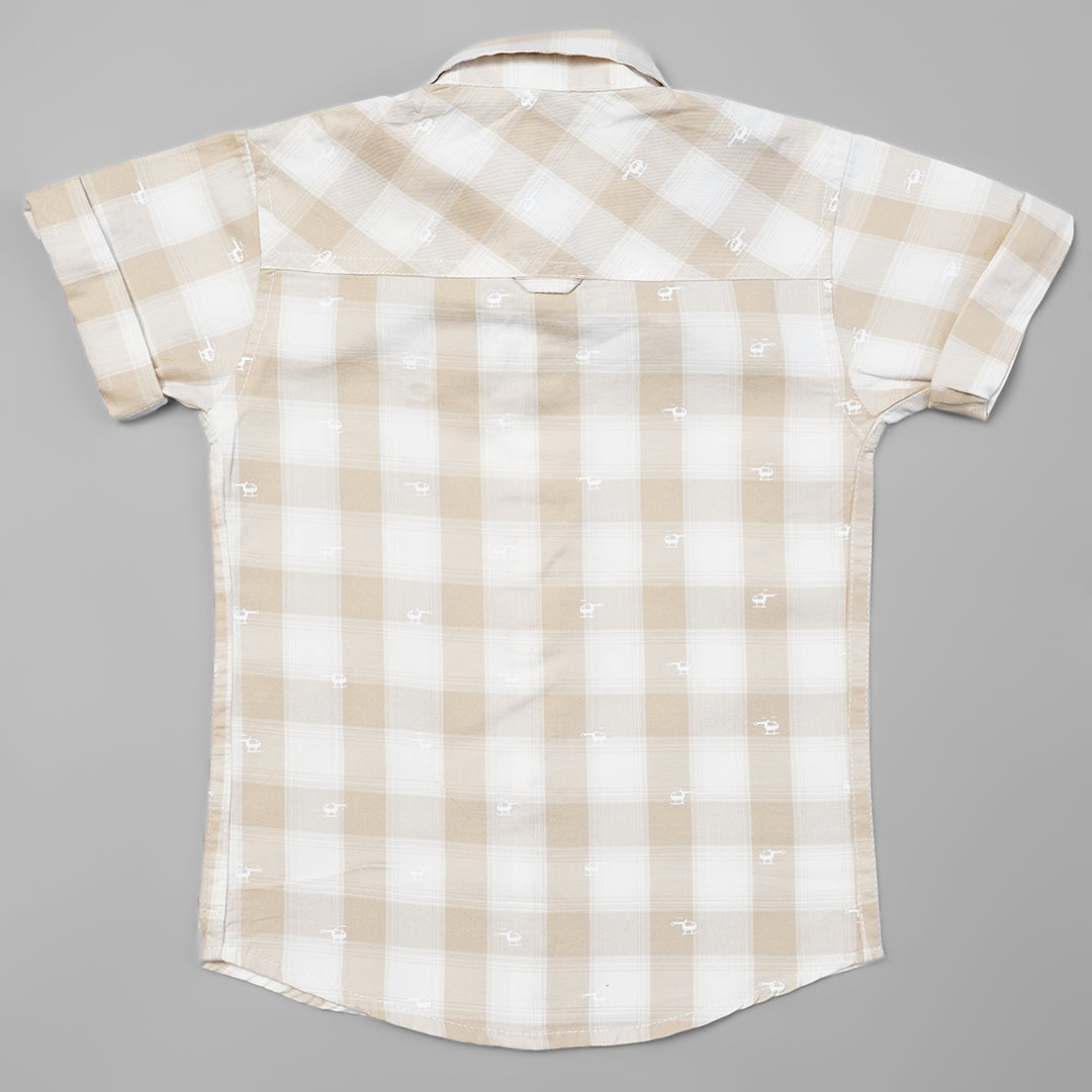 Elegant Casual Wear Checked Shirts For Boys Back View