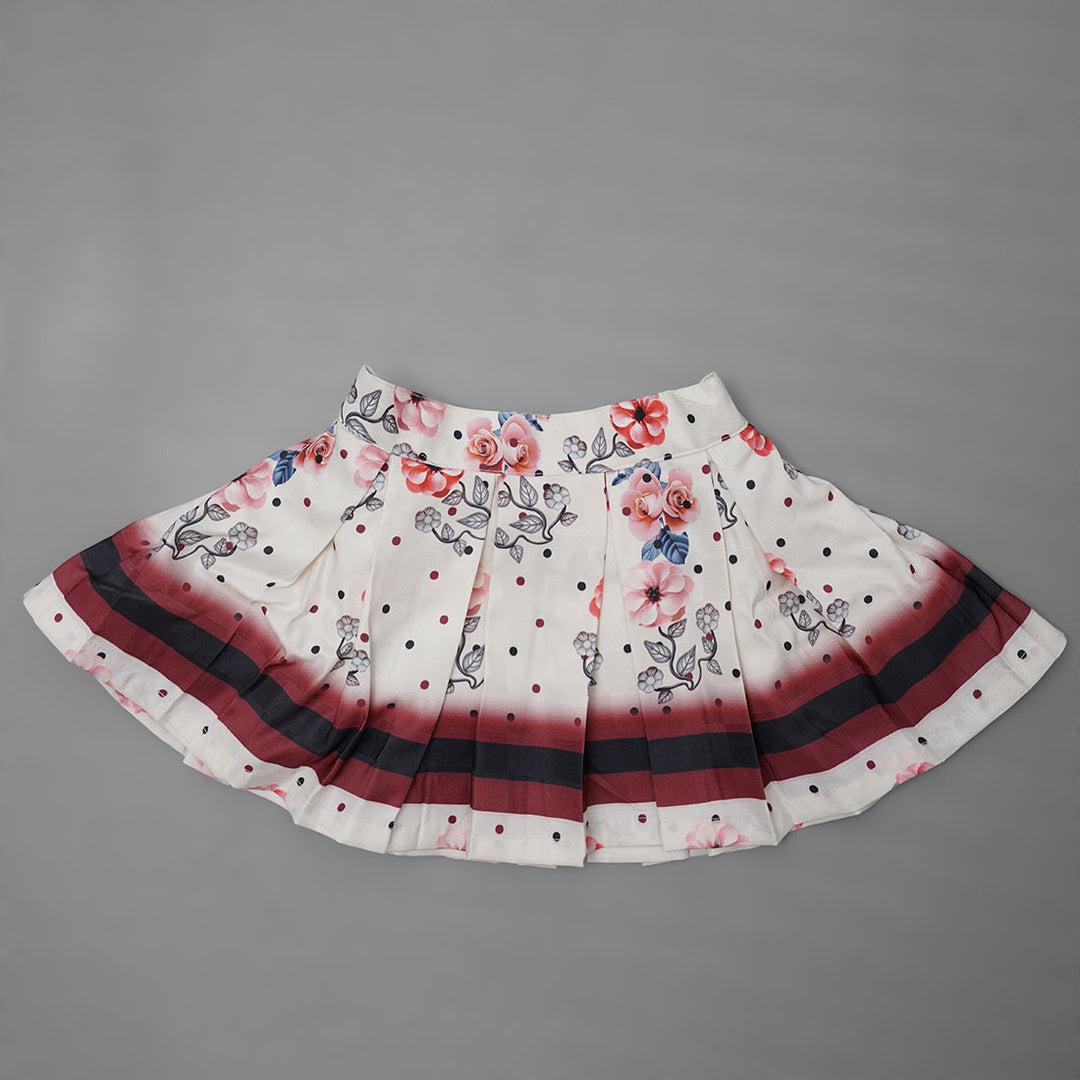 FESTIVE FLORA PRINT & FRILL SKIRT TOP WESTERN SET GS208744Onion