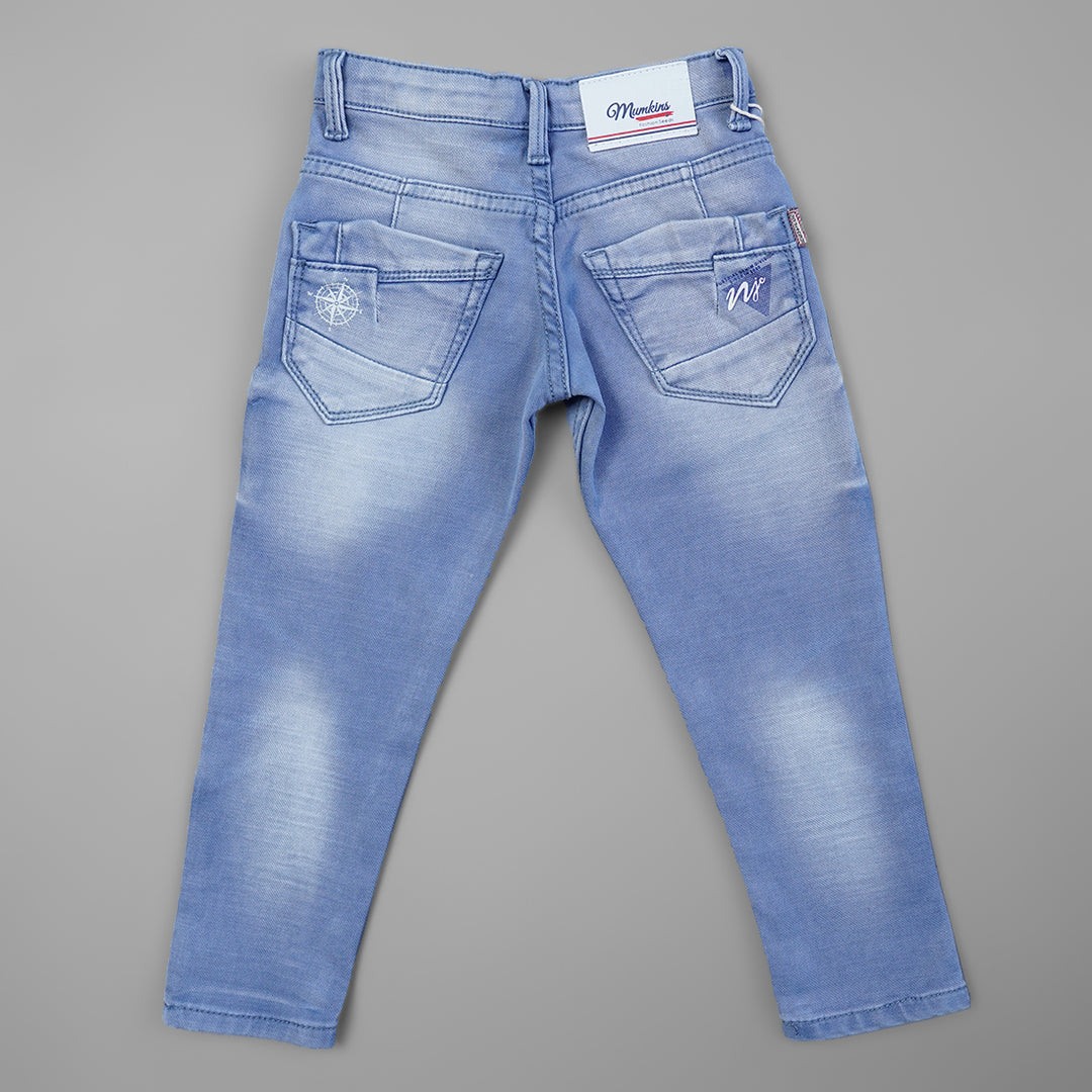 Stylish Shaded Ripped Boys Denim Jeans BL065279Blue
