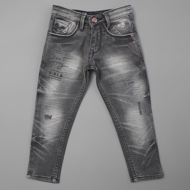 Stylish Shaded Ripped Boys Denim Jeans BL065279Dark Grey