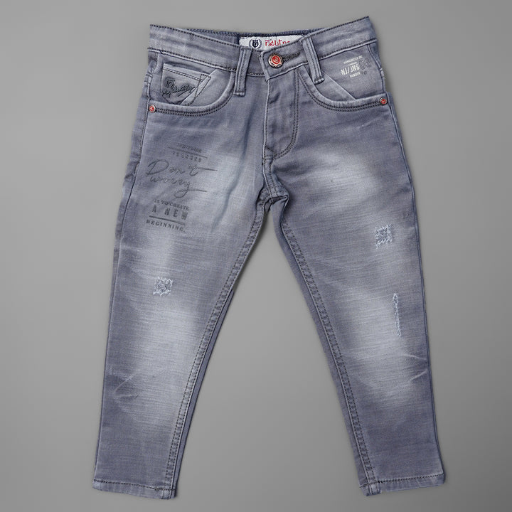 Stylish Shaded Ripped Boys Denim Jeans BL065279Grey