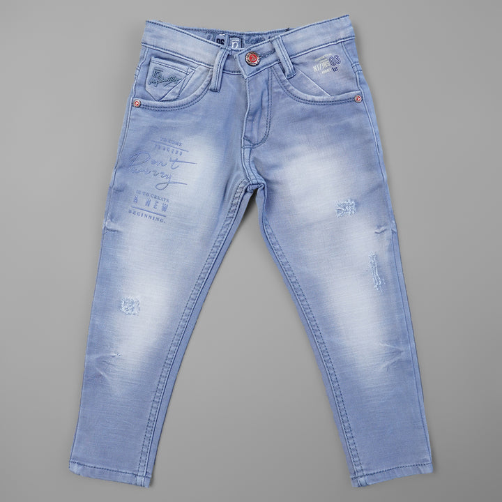 Stylish Shaded Ripped Boys Denim Jeans BL065279Sky Blue