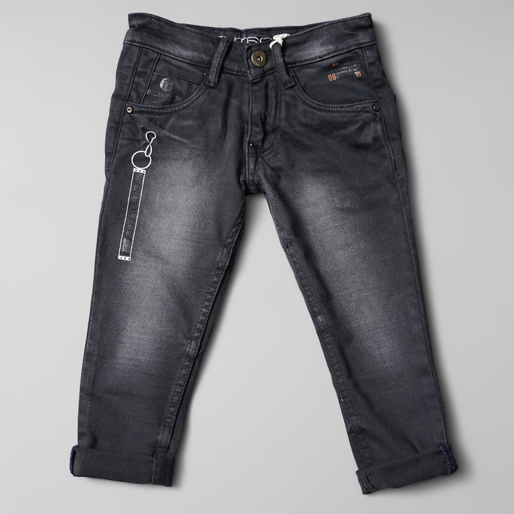 Stylish Shaded Slim Fit Boys Denim Jeans BL065303Black