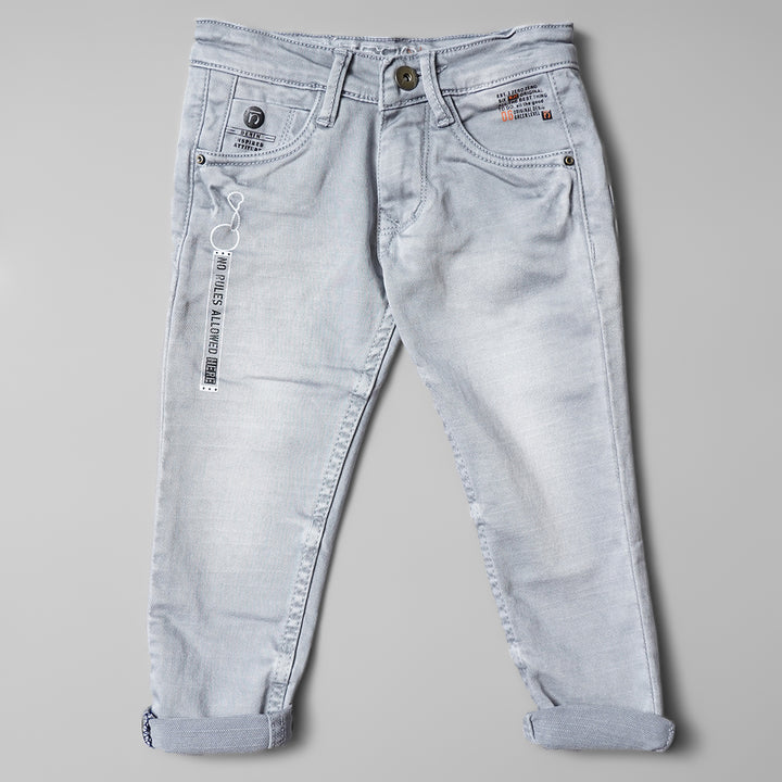 Stylish Shaded Slim Fit Boys Denim Jeans BL065303Grey