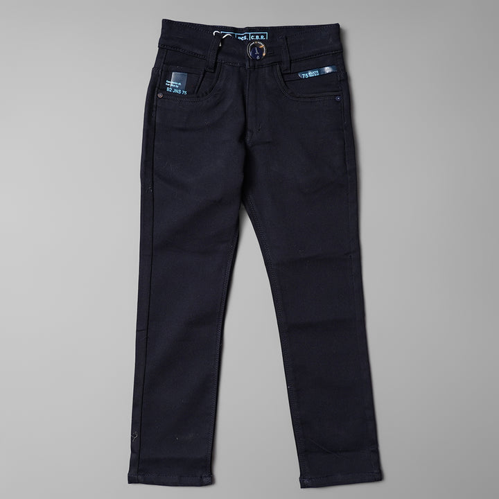 Solid Design Jeans for Boys Front View