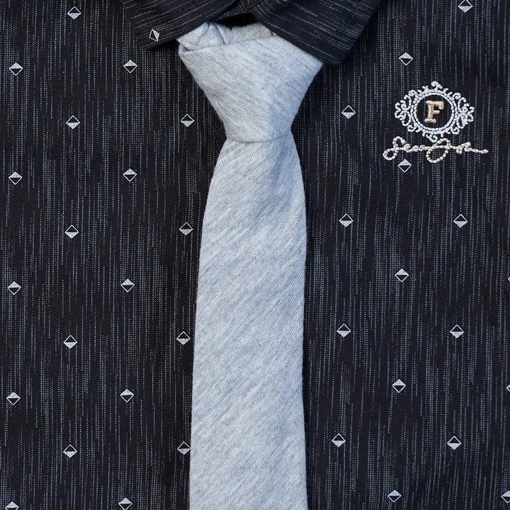 Solid Dot Print Full Sleeve Shirt for Boys Close Up View