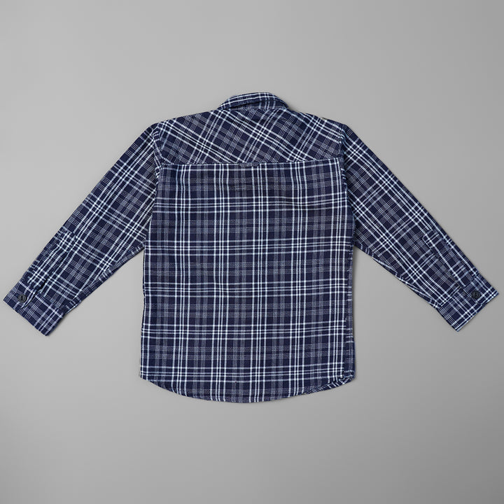 Blue Checked Shirts for Boys Back View