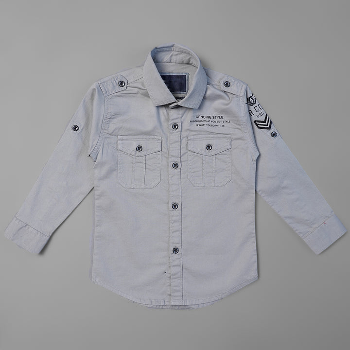 Solid Plain Full Sleeve Shirts for Boys Front View
