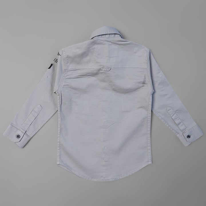 Solid Plain Full Sleeve Shirts for Boys Back View