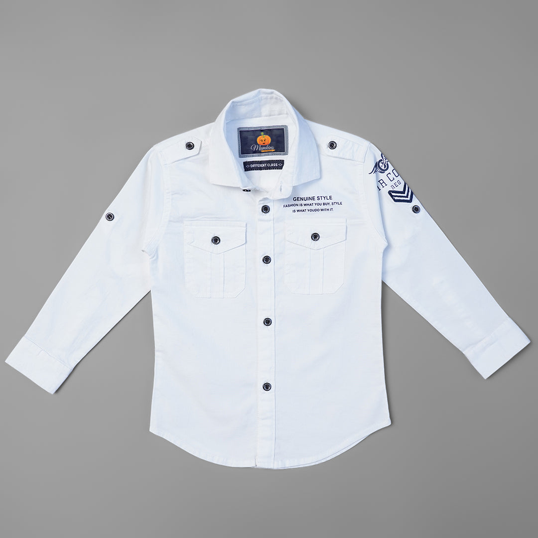 Solid Plain Full Sleeve Shirts for Boys Variant Front View