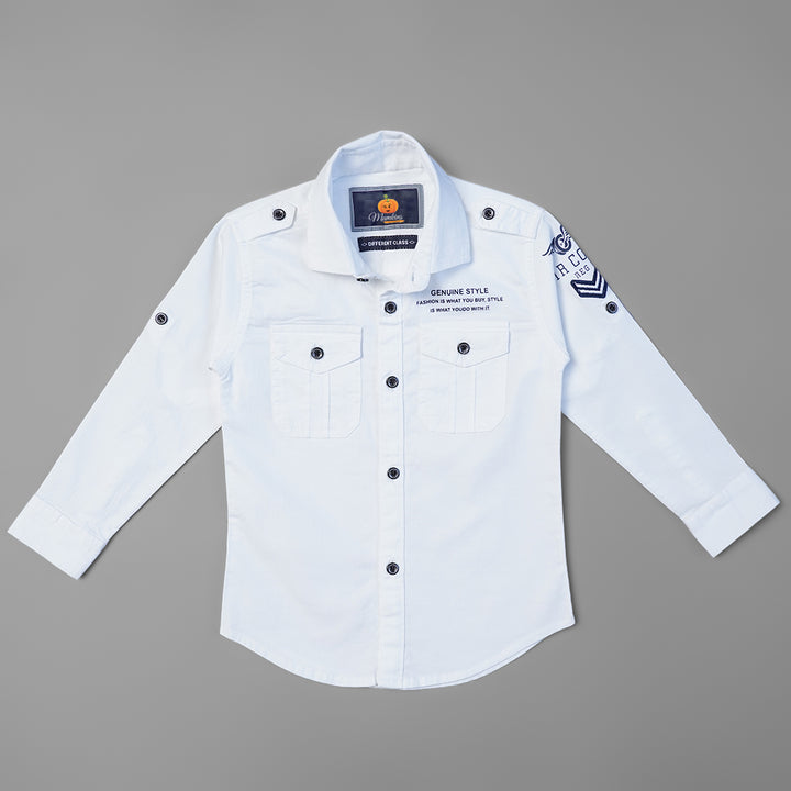 Solid Plain Full Sleeve Shirts for Boys Variant Front View