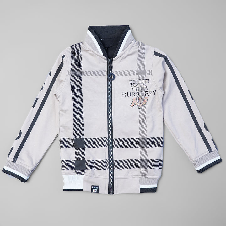 Solid Front Zipper T-shirts for Boys Front 