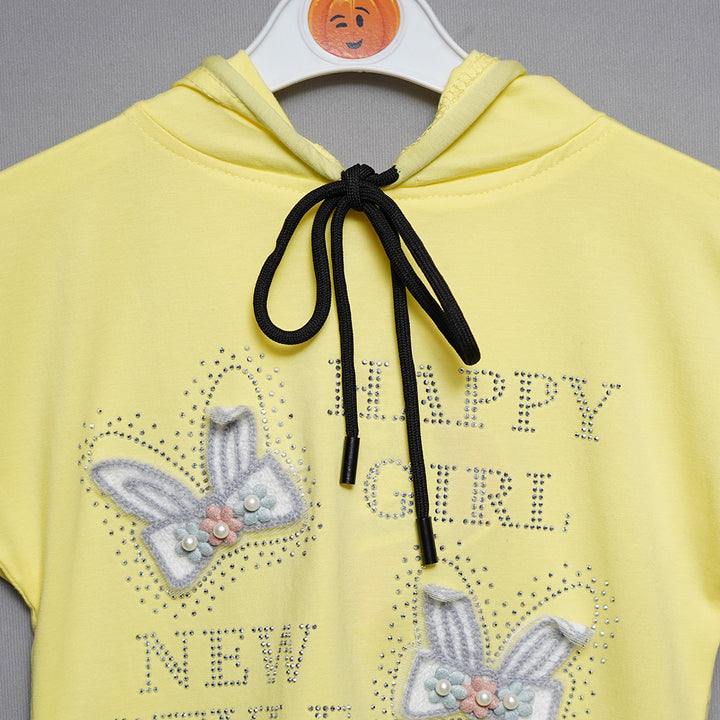 Butterfly Print Girls Top Close Up View