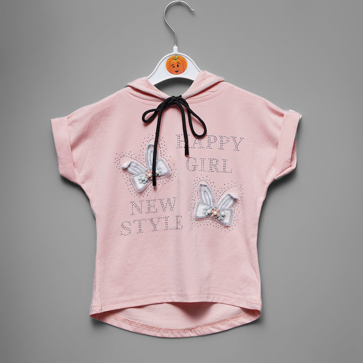 Butterfly Print Girls Top Front View