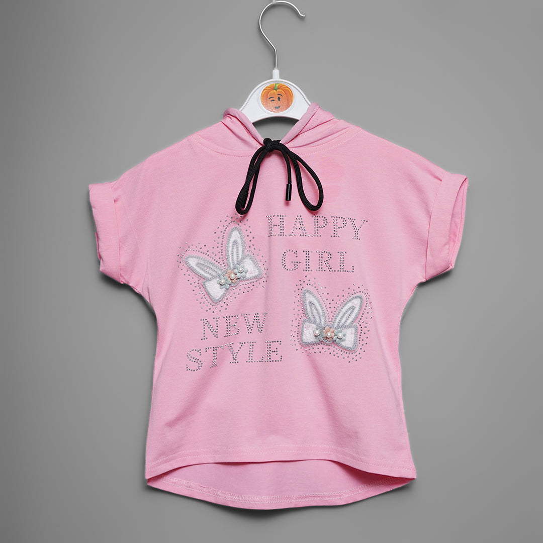 Butterfly Print Girls Top Front View