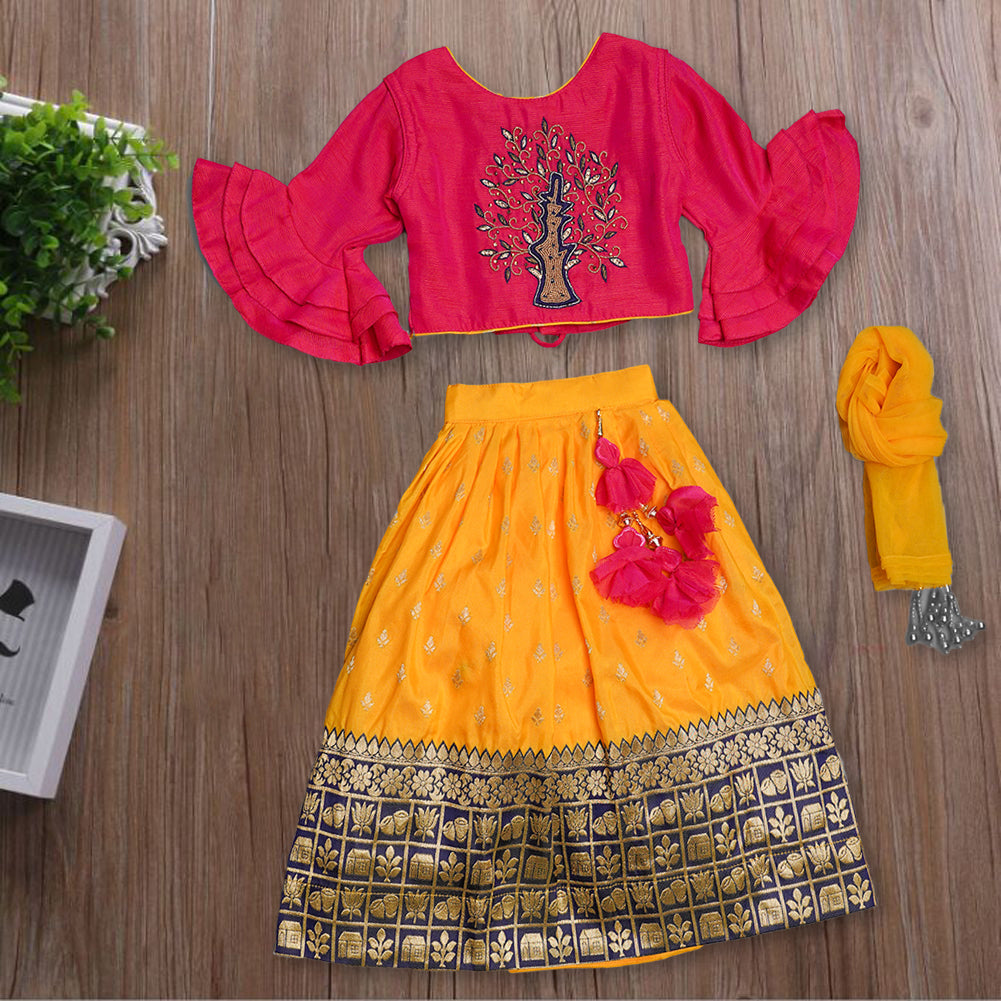 Girls And Kids Lehenga Choli With An Elegant Embroidery GS211093Rani