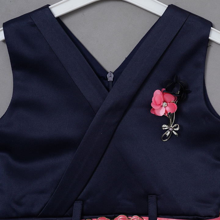 Royal Blue Party Wear Girls Midi Close Up View