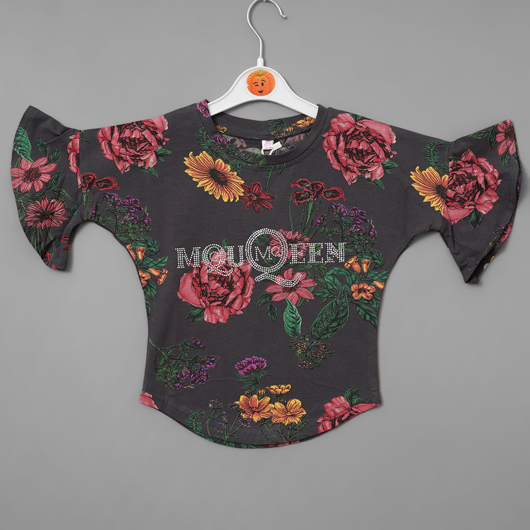 Floral Design Tops for Girl Front View