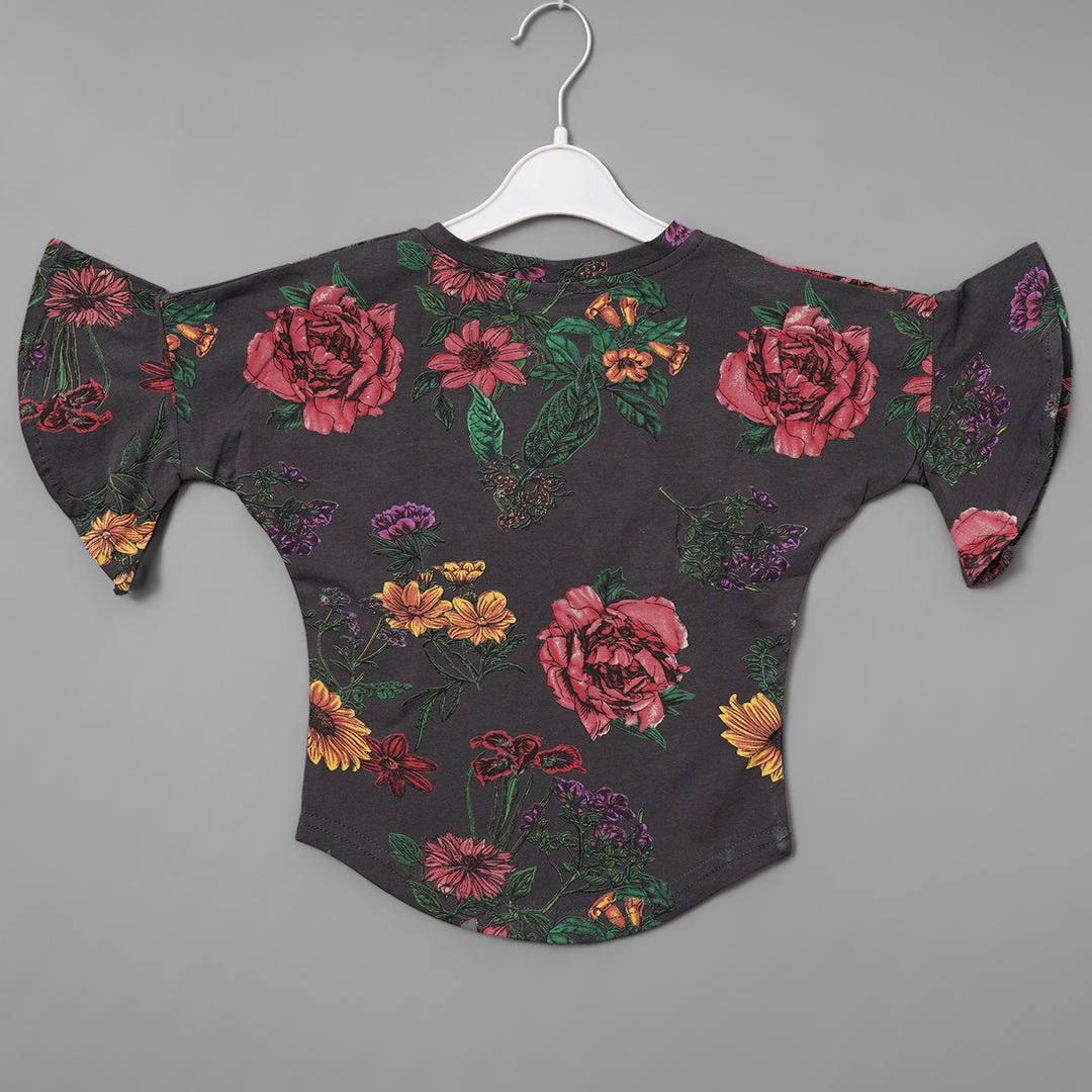 Floral Design Tops for Girl Back View