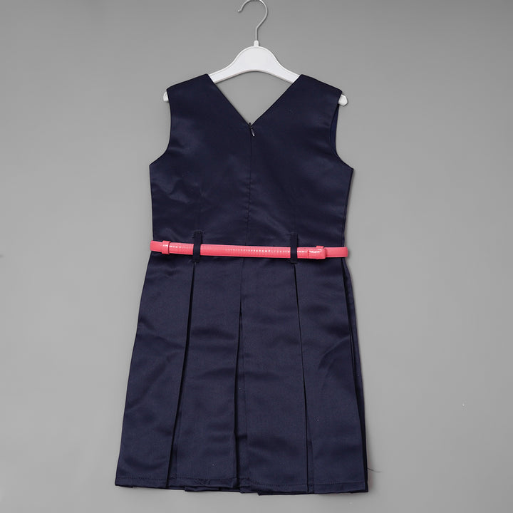 Royal Blue Party Wear Girls Midi with Zipper Back View 