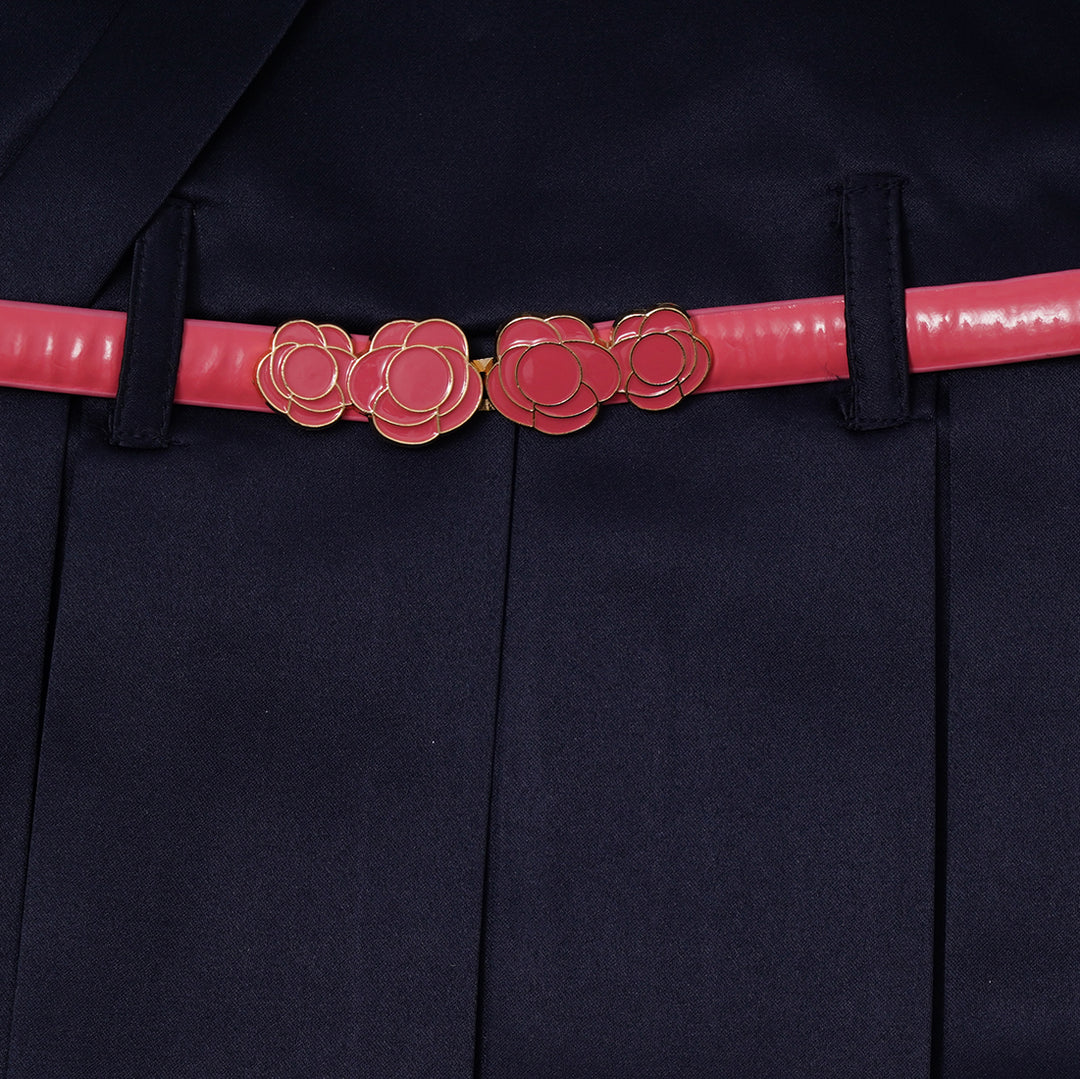 Royal Blue Party Wear Girls Midi Waistband Close Up View