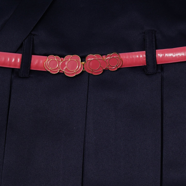Royal Blue Party Wear Girls Midi Waistband Close Up View