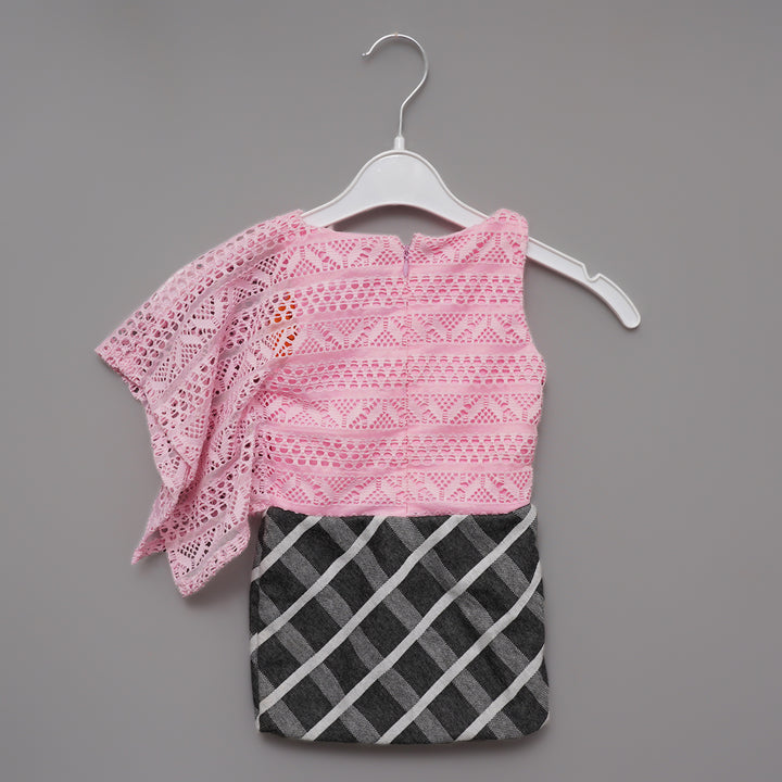 Net With Checks Orient Girls Midi Back View