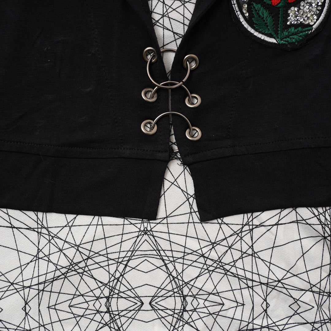 Plain Jacket Pattern Top for Girls Close Up View