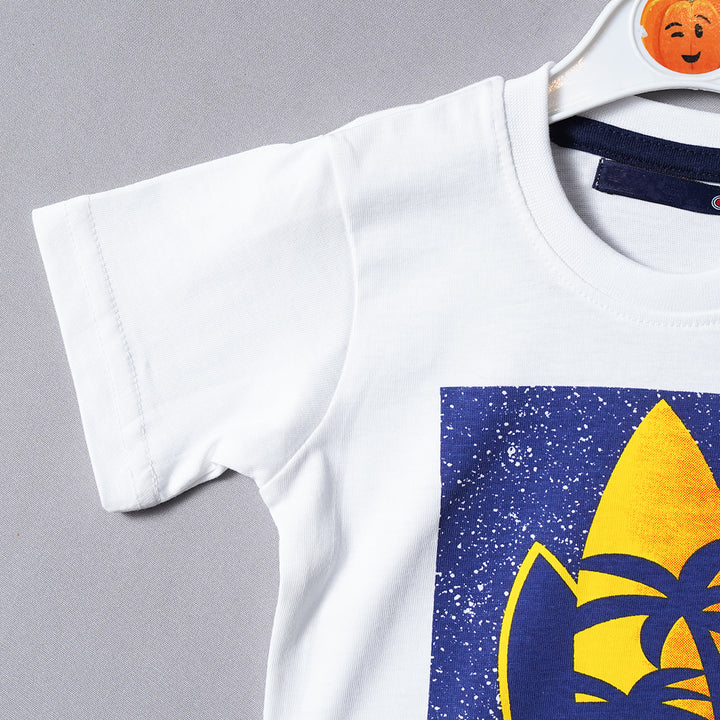 White Graphic T-Shirts for Boys Close Up View