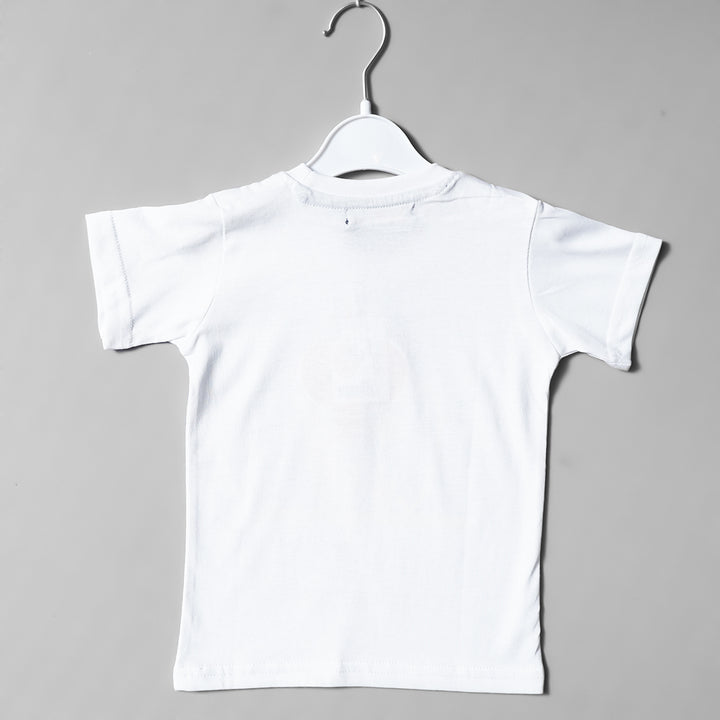 White Graphic T-Shirts for Boys Back View