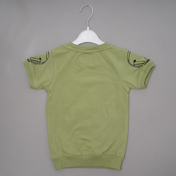 Green Graphics T-Shirt for Boys Back View