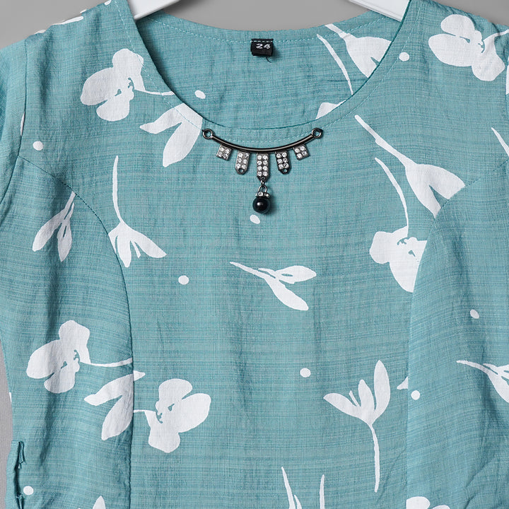 Solid Girls Midi For Spring Season Front View